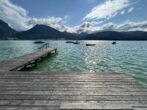 Panoramablick über den Wolfgangsee, privater Seezugang mit Steganlage - Panoramablick über den Wolfgangsee, private Seezugang mit Steganlage
